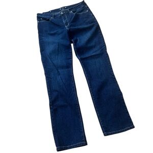 Women’s Tru Luxe Straight Leg Jeans Dark Blue Size 32/14 EUC